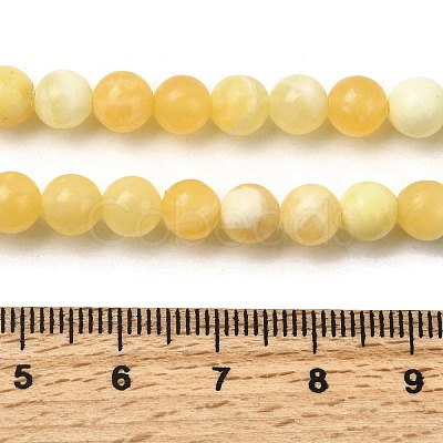 Natural Yellow Jade Beadd Strands G-A274-A01-6mm-1