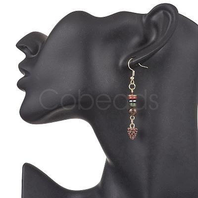 Alloy Enamel Pine Cone Dangle Earrings EJEW-JE06630-1