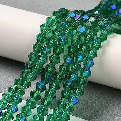 Transparent Electroplate Glass Beads Strands EGLA-A039-T4mm-L10-1