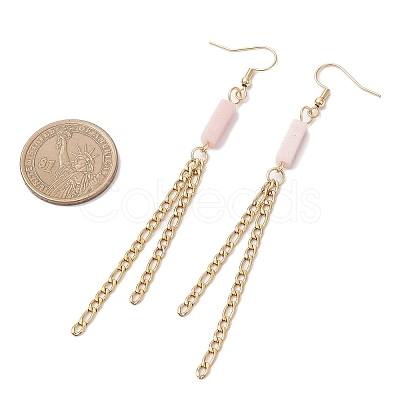 Rectangle Mixed Stone Dangle Earrings EJEW-JE06750-1