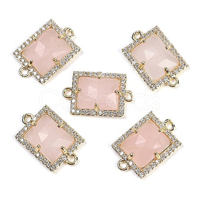 Natural Rose Quartz Faceted Rectangle Links G-I375-07G-09-1