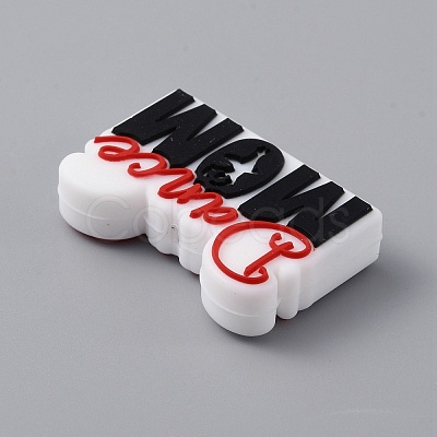 Word Dance Mom Silicone Beads SIL-WH0002-92-1