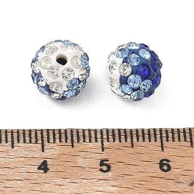 Handmade Polymer Clay Rhinestone Beads RB-CBAFAF8-01F-1