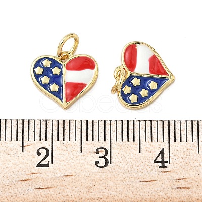 Independence Day Brass Enamel Charms KK-C110-01G-1