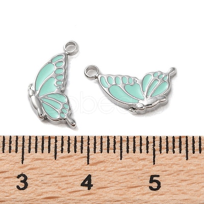 304 Stainless Steel with Enamel Charms STAS-L022-400P-01-1