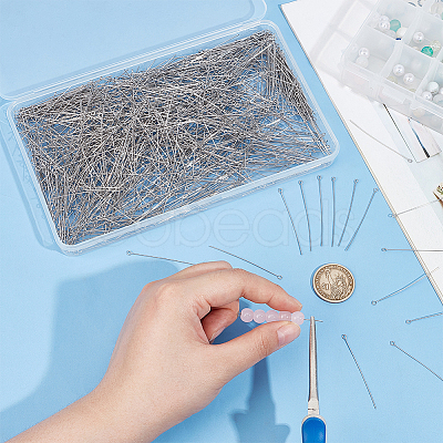 1000Pcs Stainless Steel Eye Pins STAS-UN0058-29-1