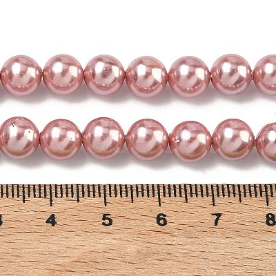 Electroplated Shell Pearl Beads Strands BSHE-G041-8mm-05-1