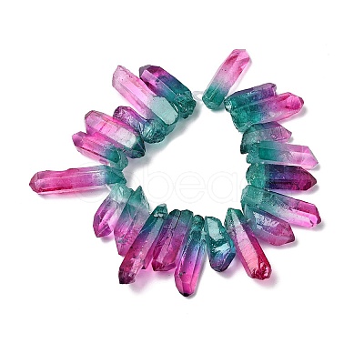 Two Tone Natural Quartz Crystal Beads Strands G-Z131-K01-03-1