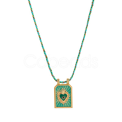 Brass and Enamel Pendant Necklaces FS-WG2CA9F-05-1