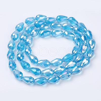 Electroplate Glass Beads Strands EGLA-D015-15x10mm-22-1