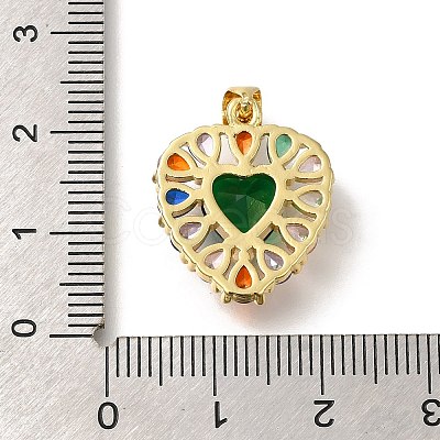 Rack Plating Brass with Cubic Zirconia Pendants KK-Z086-15G-06-1