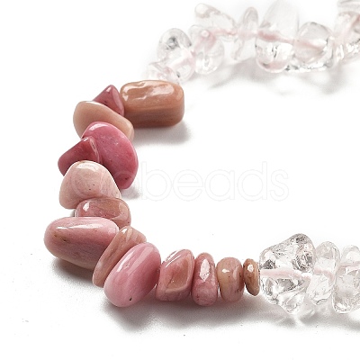 Natural Quartz Crystal & Rhodonite Beads Strands G-L610-A22-01-1