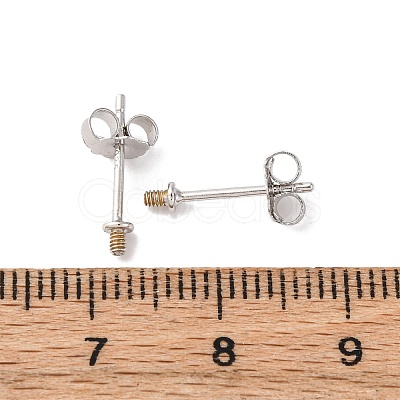 925 Sterling Silver Stud Earring Findings STER-L064-10P-1