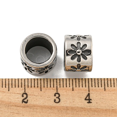 316 Surgical Stainless Steel Large Hole Beads STAS-Q326-09AS-05-1