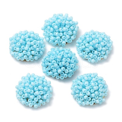 Glass Seed Beaded Cabochons FIND-G058-02I-1
