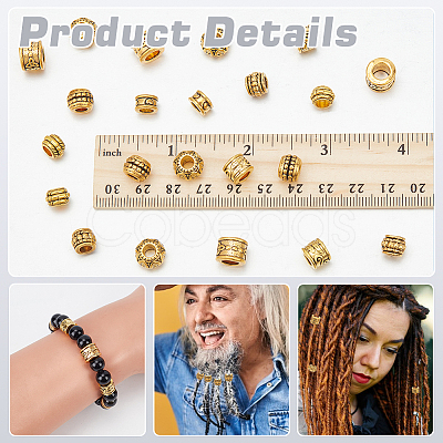 80Pcs 8 Styles Tibetan Style European Beads DIY-NB0012-43D-1