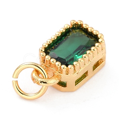 Real 18K Gold Plated Brass Inlaid Cubic Zirconia Charms ZIRC-L100-075G-02-1