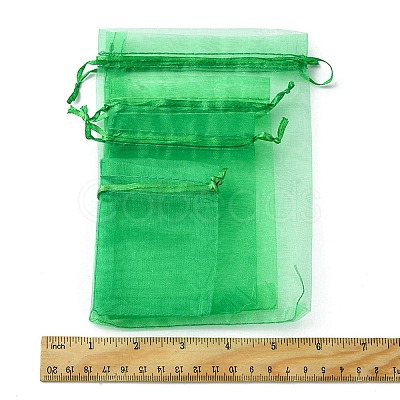 30Pcs 4 Styles Rectangle Organza Bags Jewellery Storage Pouches Wedding Favour Party Mesh Drawstring Gift OP-FS0001-01D-1