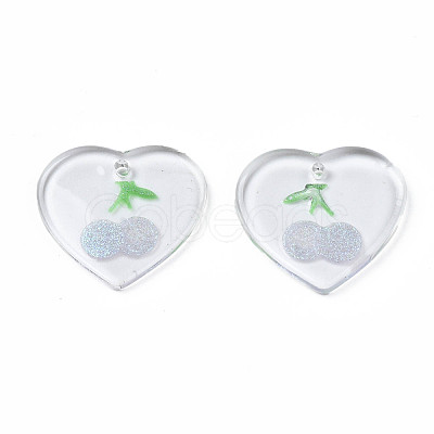 Transparent Resin Pendants RESI-N030-002D-1
