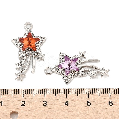 Rack Plating Alloy Acrylic Pendants PALLOY-S035-01P-A-1