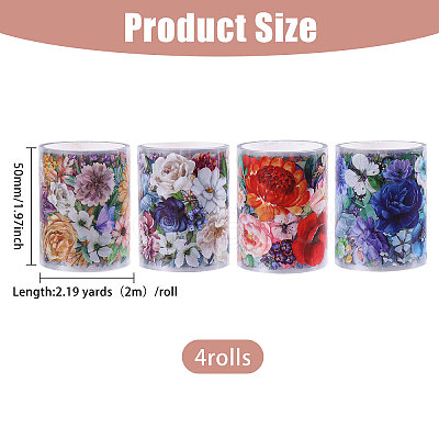 4Pcs 4 Colors PET Decorative Stickers DIY-PH0032-39-1