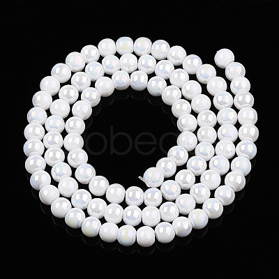 Electroplate Opaque Glass Beads Strands X-GLAA-T032-P4mm-AB02-1