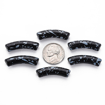 Opaque Spray Painted Acrylic Beads MACR-S372-002F-B01-1