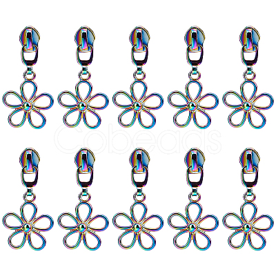 14Pcs Flower #5 Zinc Alloy Replacement Zipper Sliders FIND-GF0005-70C-1