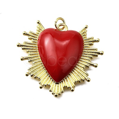 Brass Enamel Pendants KK-B136-08G-1