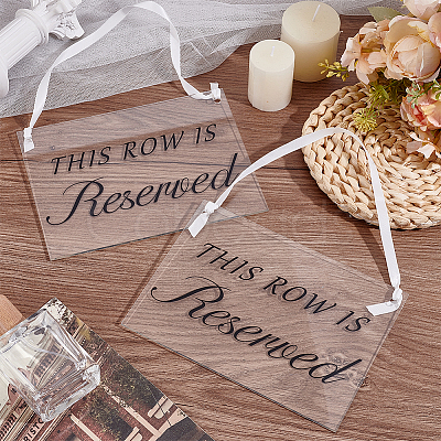 2Pcs Rectangle Acrylic Table Reserved Signs AJEW-GA0009-50-1