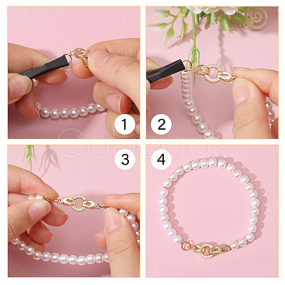 6 Sets Brass Micro Pave Cubic Zirconia Fold Over Clasps KK-CA0002-73-1