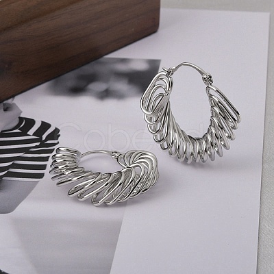 Brass Hoop Earring for Women EJEW-L288-001P-1