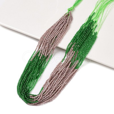 Transparent Gradient Color Glass Beads Strands GLAA-H021-01A-44-1