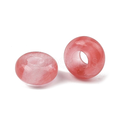 Cherry Quartz Glass European Beads GG-CBA02C4-06B-1