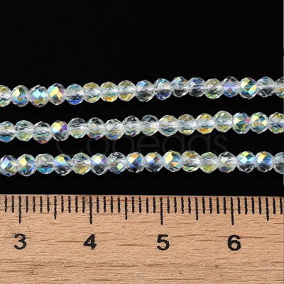 Electroplated Glass Beads Strands EGLA-P055-01B-AB01-1