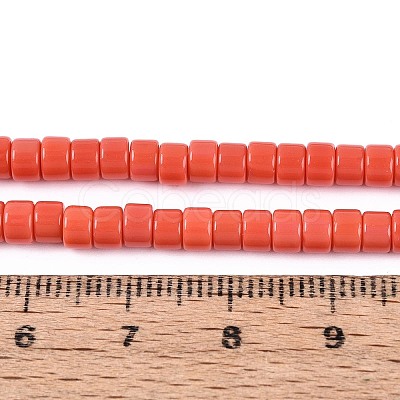 Opaque Solid Color Glass Beads Strands GLAA-N026-2x4mm-05-1