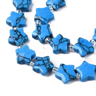 Synthetic Turquoise Dyed Beads Strands G-T138-193-1