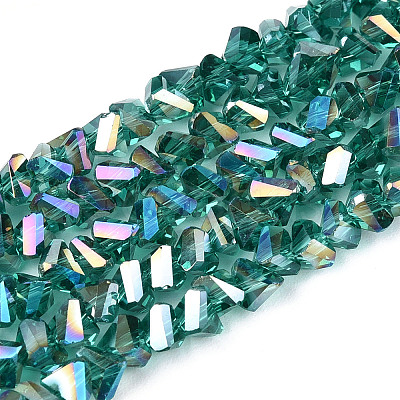 Electroplate Transparent Glass Beads Strands X-GLAA-N021-4mm-05-1