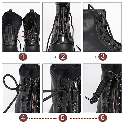 PandaHall Elite 1 Pair Cowhide Leather Lace-in Boot Zipper Inserts FIND-PH0006-71-1