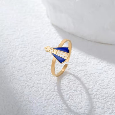 304 Stainless Steel Enamel Cuff Open Rings WG1A863-02-1