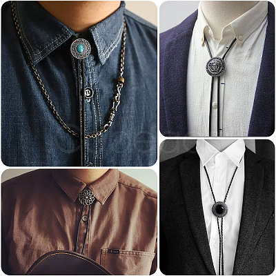 12Pcs 3 Colors Alloy Bolo Tie Slides Clasp Cabochon Settings FIND-CA0008-91-1