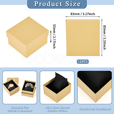 Square Paper Jewelry Bracelet Gift Boxes CON-TAC0010-91G-1