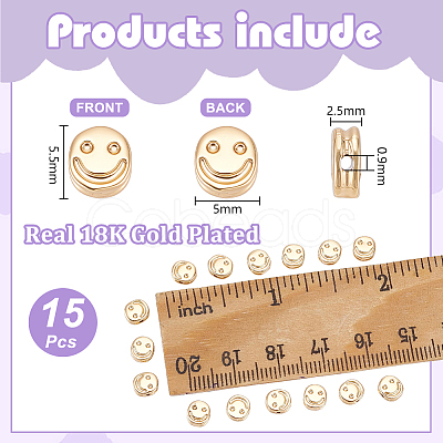 15Pcs Brass Beads SMFA-UN0001-01-1