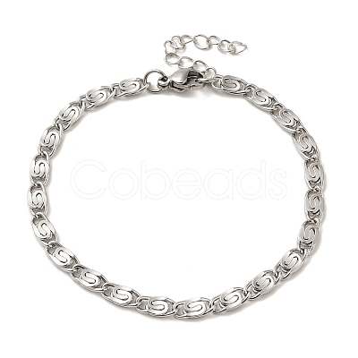 304 Stainless Steel Lumachina Chain Bracelets BJEW-C079-01B-P-1