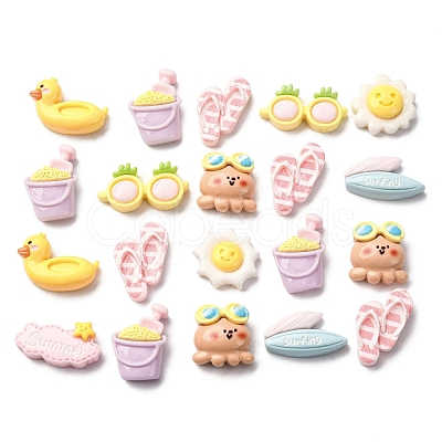 Summer Theme Opaque Resin Cabochons CRES-I046-11-1