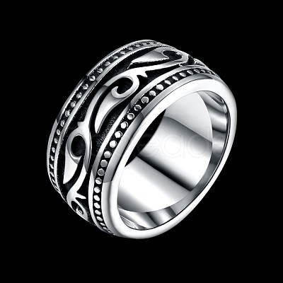 Men's Stainless Steel Finger Rings RJEW-BB29955-10-1