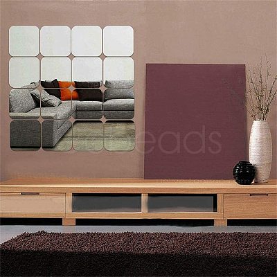 PET Plastic Mirror Wall Stickers AJEW-WH0018-68C-1
