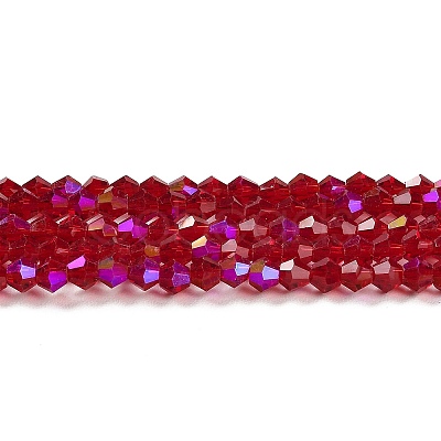 Transparent Electroplate Glass Beads Strands GLAA-F029-4mm-D27-1