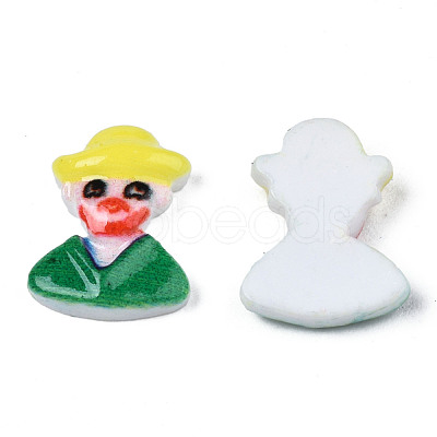 Spray Painted Opaque Resin Cabochons CRES-S302-77-1