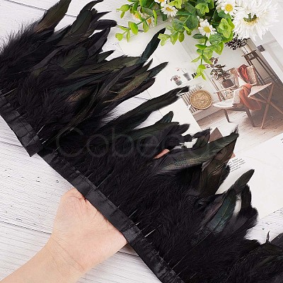 Gothic Style Natural Feather Cape AJEW-WH0329-66-1